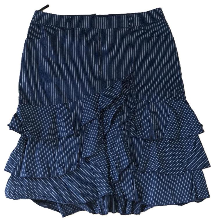 SENSA DONNA prachtige rok ruches krijtstreep blauw wit , Kleding | Dames, Rokken, Zo goed als nieuw, Maat 42/44 (L), Blauw, Knielengte