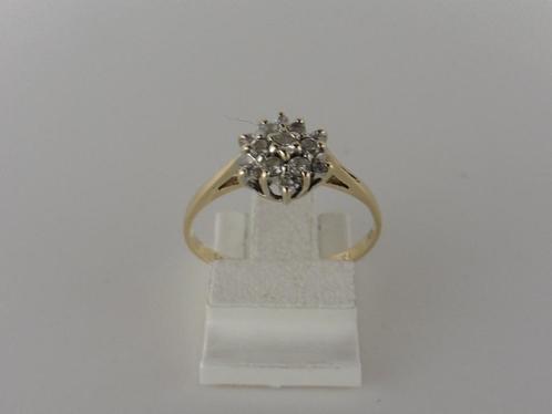 Gouden damesring met briljant                           G117, Sieraden, Tassen en Uiterlijk, Ringen, Gebruikt, Dame, 17 tot 18