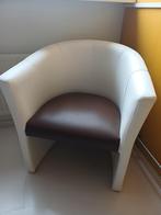Stoel nep leer wit/bruin, Huis en Inrichting, Ophalen of Verzenden, Gebruikt, Minder dan 75 cm, 50 tot 75 cm