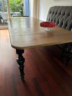 Eethoektafel, linde hout, Huis en Inrichting, Gebruikt, 100 tot 150 cm, 200 cm of meer, Ophalen of Verzenden