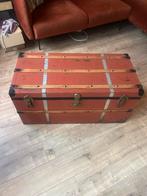 Vintage Metalen Reiskoffer / Koffietafel, Ophalen, Gebruikt, 50 tot 100 cm, Metaal