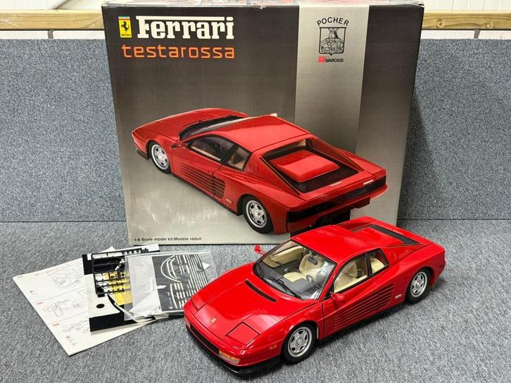 Pocher Rivarossi K51 Ferrari Testarossa rood gebouwd 1:8, Hobby en Vrije tijd, Modelauto's | 1:5 tot 1:12, Zo goed als nieuw, Auto