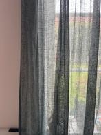 Blauw linnen gordijn - 250x140 cm, Gebruikt, 100 tot 150 cm, Ophalen of Verzenden, 200 cm of meer