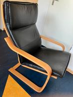 IKEA Poang stoel zwart leer, Huis en Inrichting, Fauteuils, Ophalen, Gebruikt, Leer