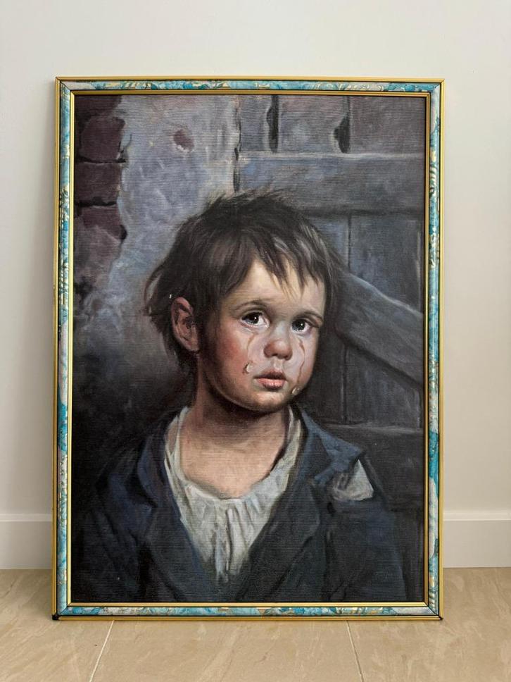 Schilderij ‘The Crying Boy’, Antiek en Kunst, Kunst | Schilderijen | Klassiek, Ophalen