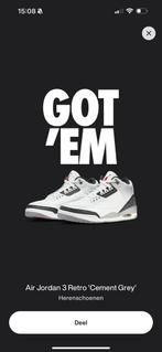 Nike Air Jordan 3 Reto - ‘Cement Gray’ - Nieuw - Maat 44, Verzenden, Wit, Nieuw, Sneakers of Gympen