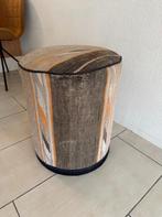 Vintage Perzische Kelim Poef, Minder dan 50 cm, Gebruikt, Crème, Rond