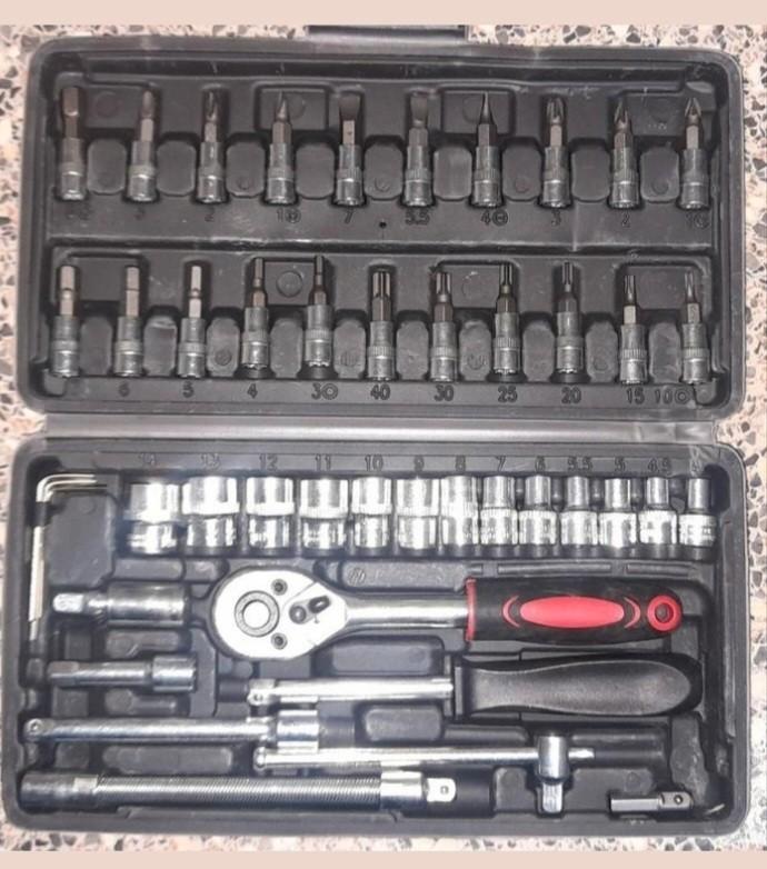 : Dopsleutelset 1/4" kleine ratelset - 46 delig, Auto diversen, Autogereedschap, Nieuw, Ophalen of Verzenden