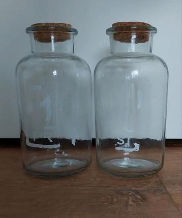 Glazen Potten met Kurk - Vintage Look beschikbaar voor biedingen