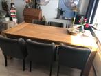 Eiken  eettafel, Eikenhout, 200 cm of meer, Zo goed als nieuw, Vijf personen of meer