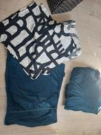 Lits-jumeaux dekbedovertrekset zwartwit en blauw, Blauw, Dekbedovertrek, Tweepersoons, Ophalen of Verzenden