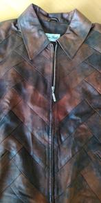 Uniek design leren jasje, bruin, visgraat, rits, maat 42 (L), Bruin, Maat 42/44 (L), Ophalen of Verzenden, Jean Guise