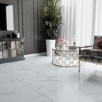 Grote Pvc click Tegel Carrara Marmer 61cm X 61cm €29,95p/m2, 75 m² of meer, Wit, Nieuw, Ophalen of Verzenden