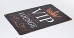 VIP Lounge kroon zwart reclamebord van metaal wandbord, Info@deconoord.nl, Deco Noord, Nieuw, Ophalen of Verzenden