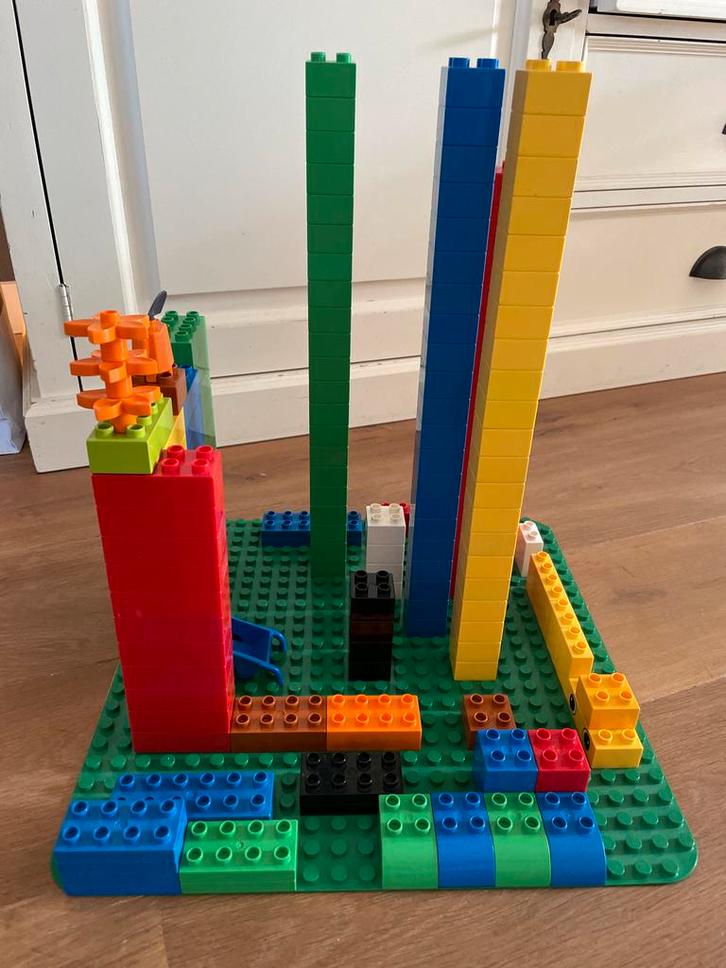 Lego Duplo - 175 stuks + Bodemplaat, Kinderen en Baby's, Speelgoed | Duplo en Lego, Zo goed als nieuw, Duplo, Losse stenen, Ophalen of Verzenden