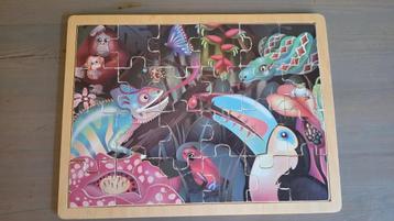 Oerwouddieren Houten puzzel 24 stukjes  beschikbaar voor biedingen