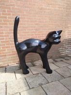 Groot katten beeld , polyester zwart gelakt 1 meter hoog, Antiek en Kunst, Kunst | Designobjecten, Ophalen