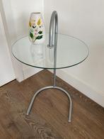 Rond glazen vintage Ikea tafeltje ontwerpTord Bjorklund, Minder dan 55 cm, Gebruikt, Rond, Glas