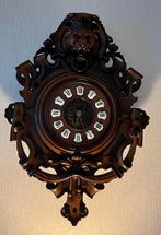 Hangklok in notenhoutenkast jachtklok plusminus 1880, Antiek en Kunst, Ophalen