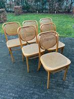 Set van 6 Vintage Thonet Rotal Praag Stoelen - Webbing, Ophalen, Gebruikt, Bruin, Vijf, Zes of meer stoelen