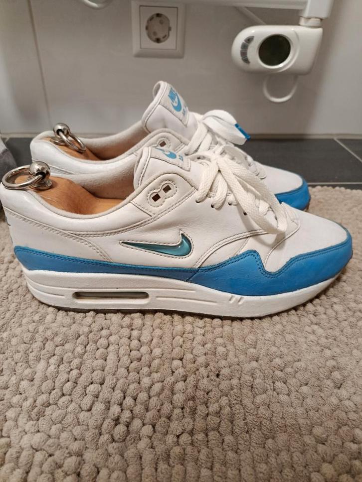 Nike Air Max 1 Prm SC Jewel sz 44 / 10, Kleding | Heren, Schoenen, Zo goed als nieuw, Sneakers of Gympen, Blauw, Ophalen of Verzenden