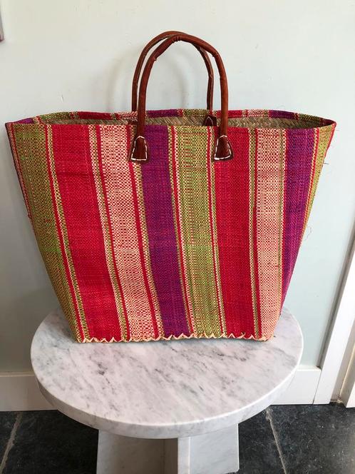 Nieuw Le Comtoir de la plage strandtas, sisal/raffia/leder., Sieraden, Tassen en Uiterlijk, Tassen | Reistassen en Weekendtassen