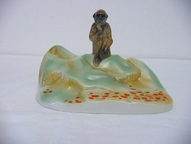 vintage Lauenstein plastiek, aapje, Appel, Antiek en Kunst, Antiek | Keramiek en Aardewerk, Ophalen of Verzenden