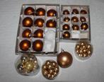 Partij kerstballen - bruin - goud, Ophalen of Verzenden