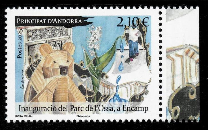Jaar 2025 FrAndorra. Inauguracio del Parc de l'Ossa a Encamp, Postzegels en Munten, Postzegels | Europa | Frankrijk, Postfris