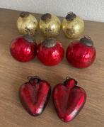 8x mooie zware craquelé kerstballen - Bijenkorf, Diversen, Kerst, Ophalen of Verzenden, Zo goed als nieuw