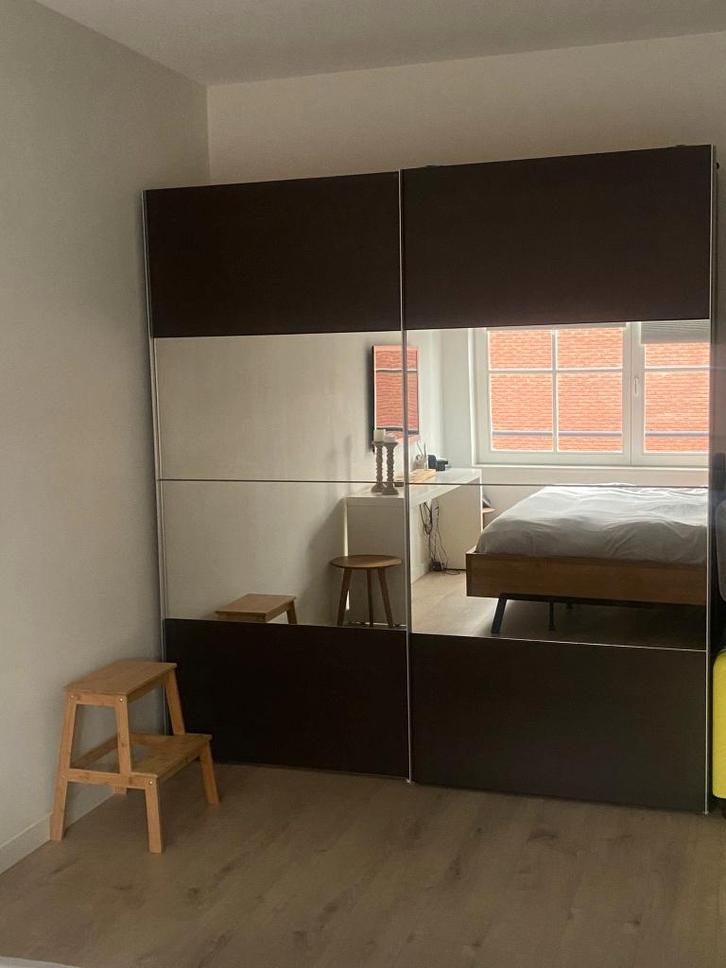 Haco schuifdeurkast met spiegels – 200x210 cm, Huis en Inrichting, Kasten | Kledingkasten, Zo goed als nieuw, 200 cm of meer, 200 cm of meer