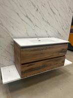 Badmeubel 100 Natural oak - keramische wastafel Nieuw!!, Huis en Inrichting, Ophalen of Verzenden