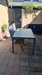 Tuinset met 4 stoelen, Tuin en Terras, Tuinsets en Loungesets, Ophalen of Verzenden, Zo goed als nieuw, Aluminium