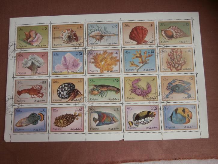 FUJEIRA; COMPLEET VEL (20) THEMA ZEELEVEN, Postzegels en Munten, Postzegels | Thematische zegels, Gestempeld, Dier of Natuur, Verzenden