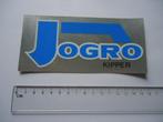 sticker JOGRO KIPPER dik aluminium retro groot ammers, Verzamelen, Stickers, Verzenden