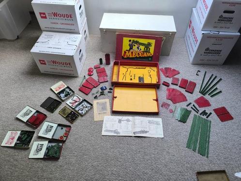 Oude Meccano doos met onderdelen – inclusief NECOBO handleid, Antiek en Kunst, Antiek | Speelgoed, Ophalen