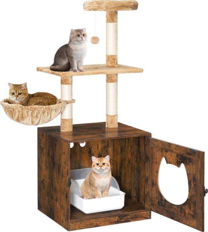 Krabpaal kattenmeubel Paw -Krabpaal Katten-Bruın-52x128x45cm, Dieren en Toebehoren, Krabmeubelen, Nieuw, Krabpaal, Ophalen