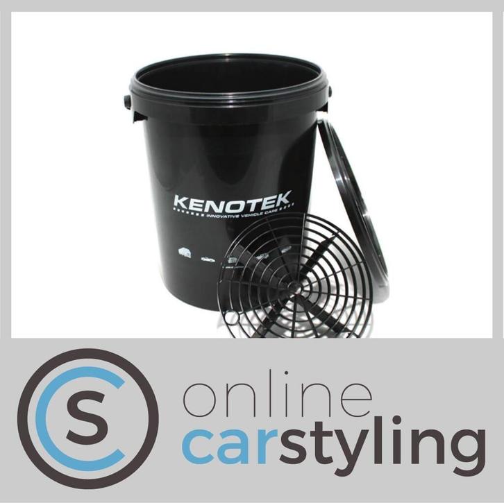KENOTEK WASH BUCKET 20 LITER INCL. GRIDGUARD EN DEKSEL ZWART, Auto diversen, Onderhoudsmiddelen, Ophalen of Verzenden