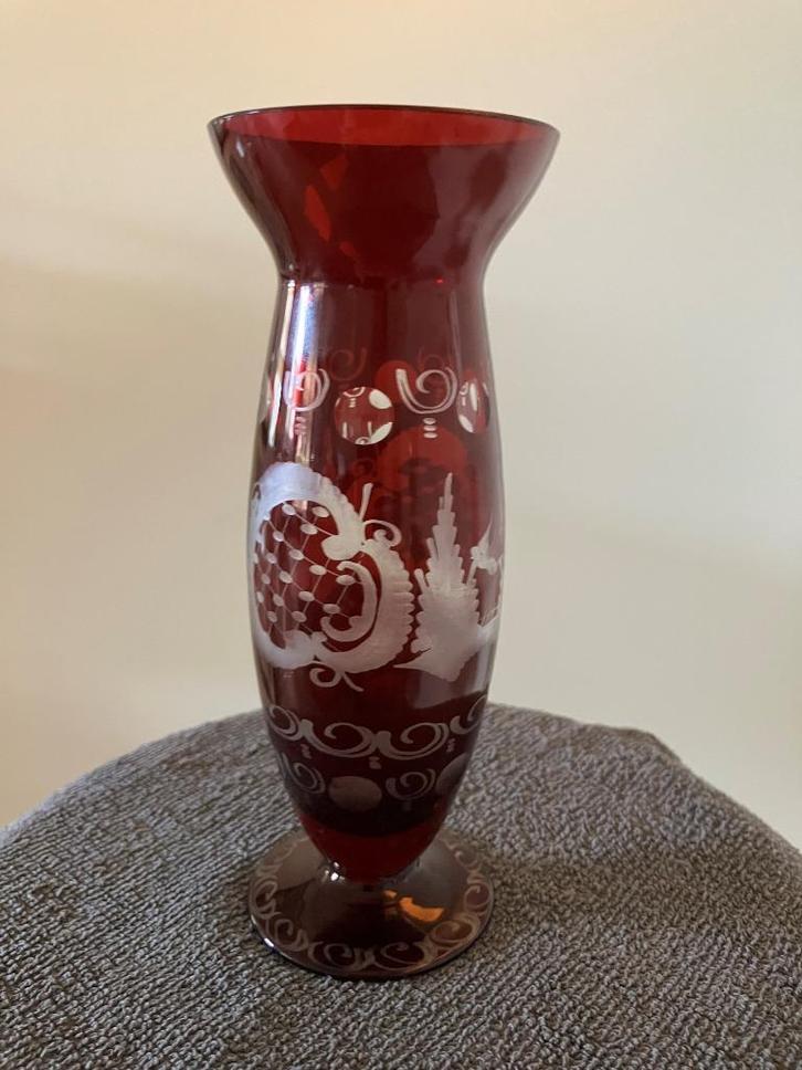 Egermann Bohemian kristal geslepen vaas, Antiek en Kunst, Kunst | Designobjecten, Ophalen of Verzenden