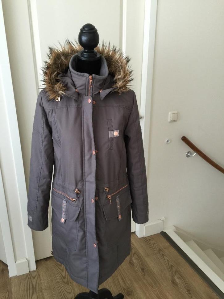 Jas Fransa jas winter, Kleding | Dames, Jassen | Winter, Zo goed als nieuw, Maat 38/40 (M), Grijs, Ophalen