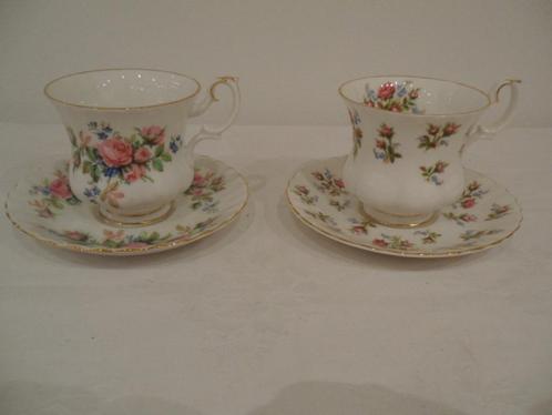 Royal Albert kop+schotel Moss Rose en Winsome, Antiek en Kunst, Antiek | Servies los, Ophalen of Verzenden