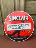 Emaille reclamebord Sinclair Motor Oil, Reclamebord, Gebruikt, Ophalen of Verzenden