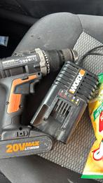 worx boormachine met accu en lader 20v, Doe-het-zelf en Verbouw, Gereedschap | Boormachines, Ophalen of Verzenden, Gebruikt, Boormachine