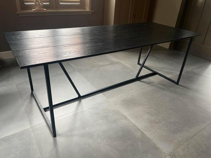 Zwarte Woood Eettafel, Huis en Inrichting, Tafels | Eettafels, Gebruikt, 100 tot 150 cm, Vijf personen of meer, Rechthoekig, Overige houtsoorten