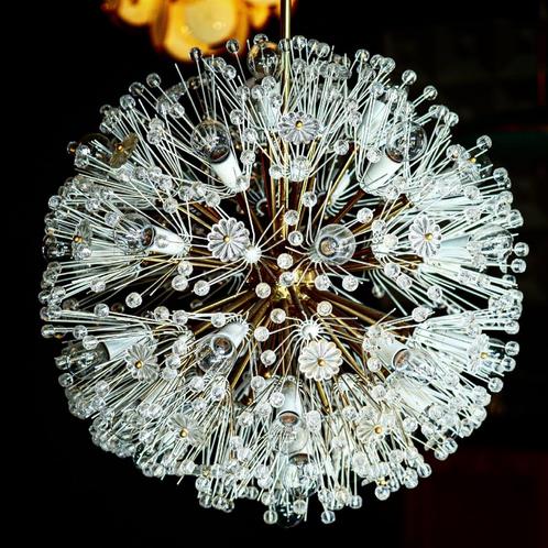 Emil Stejnar Snowball lamp, kroonluchter messing met glas, Huis en Inrichting, Lampen | Hanglampen, Zo goed als nieuw, Minder dan 50 cm