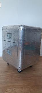 Buro kastje, zilver, vintage, industrieel, vliegtuig, Huis en Inrichting, Kasten | Ladekasten, Ophalen, Minder dan 50 cm, Gebruikt