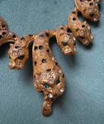 Gouden look halsketting met panter motief - Eyecatcher!, Ophalen, Overige materialen, Zo goed als nieuw, Goud