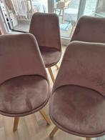 Roze Velvet Kuipstoelen - 4 stuks, Huis en Inrichting, Stoelen, Ophalen, Gebruikt, Overige kleuren, Vier