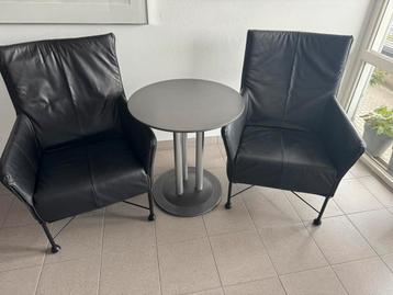 Montis Charly zwart leren design fauteuils. beschikbaar voor biedingen