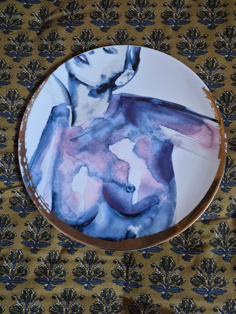 Groot Delfts Blauw Wandbord - Victoria Verbaan, Ophalen of Verzenden